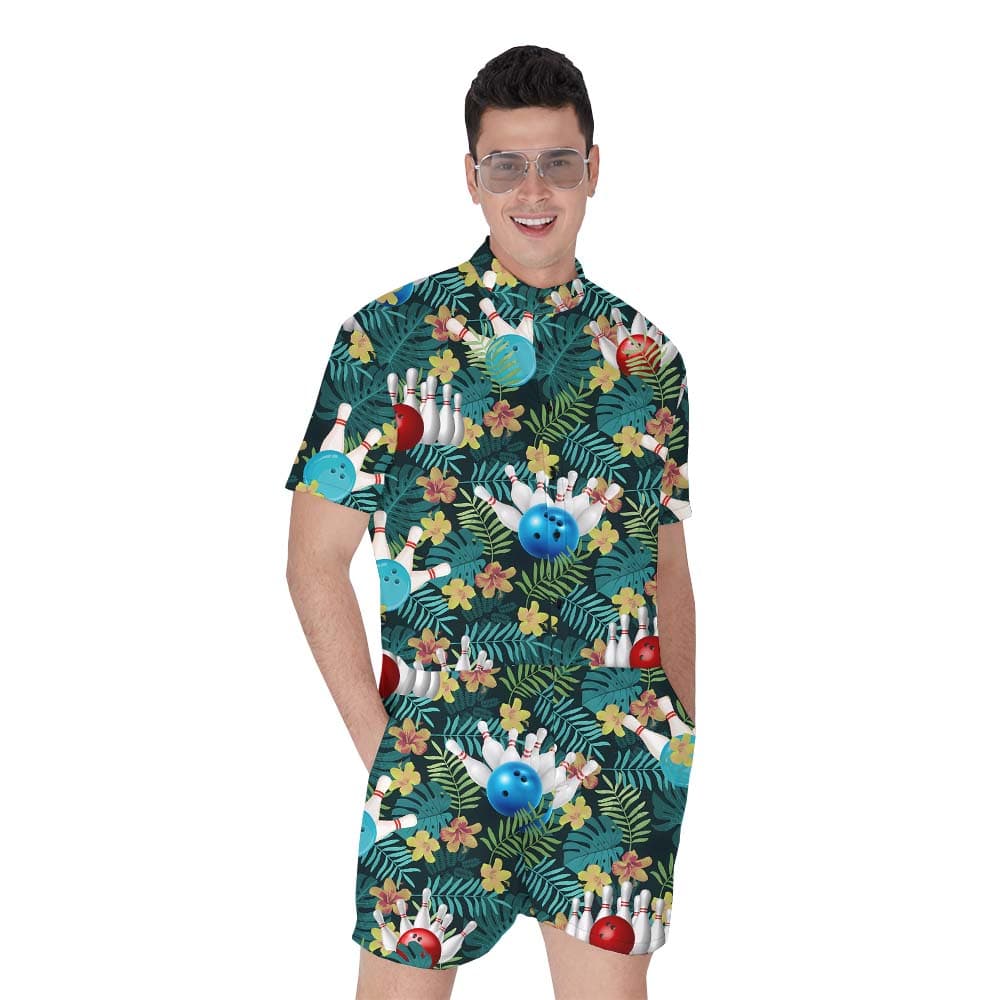 Bowling Floral Romper For Male1