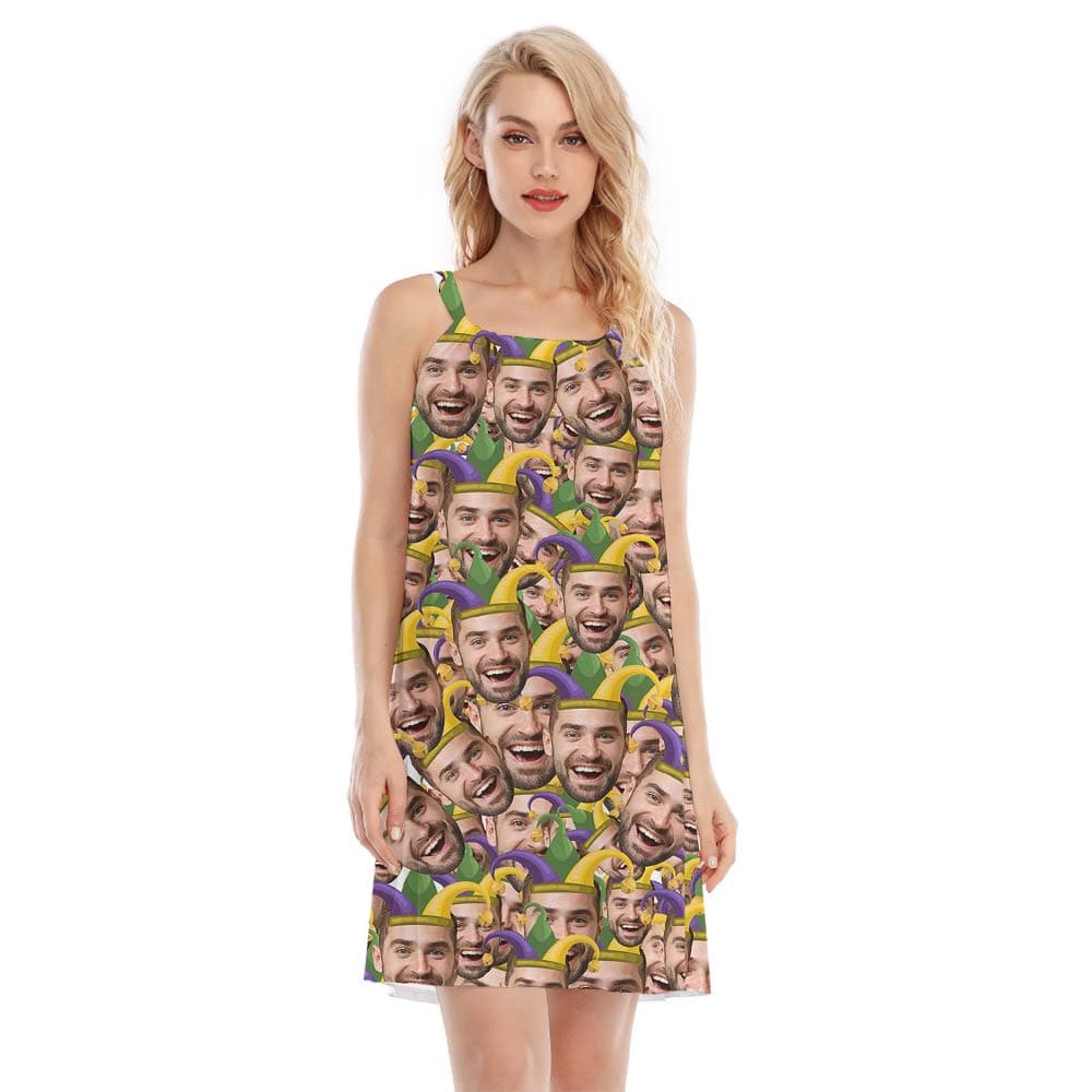 Festive Hawaiian Custom Face Cami Dress For Women