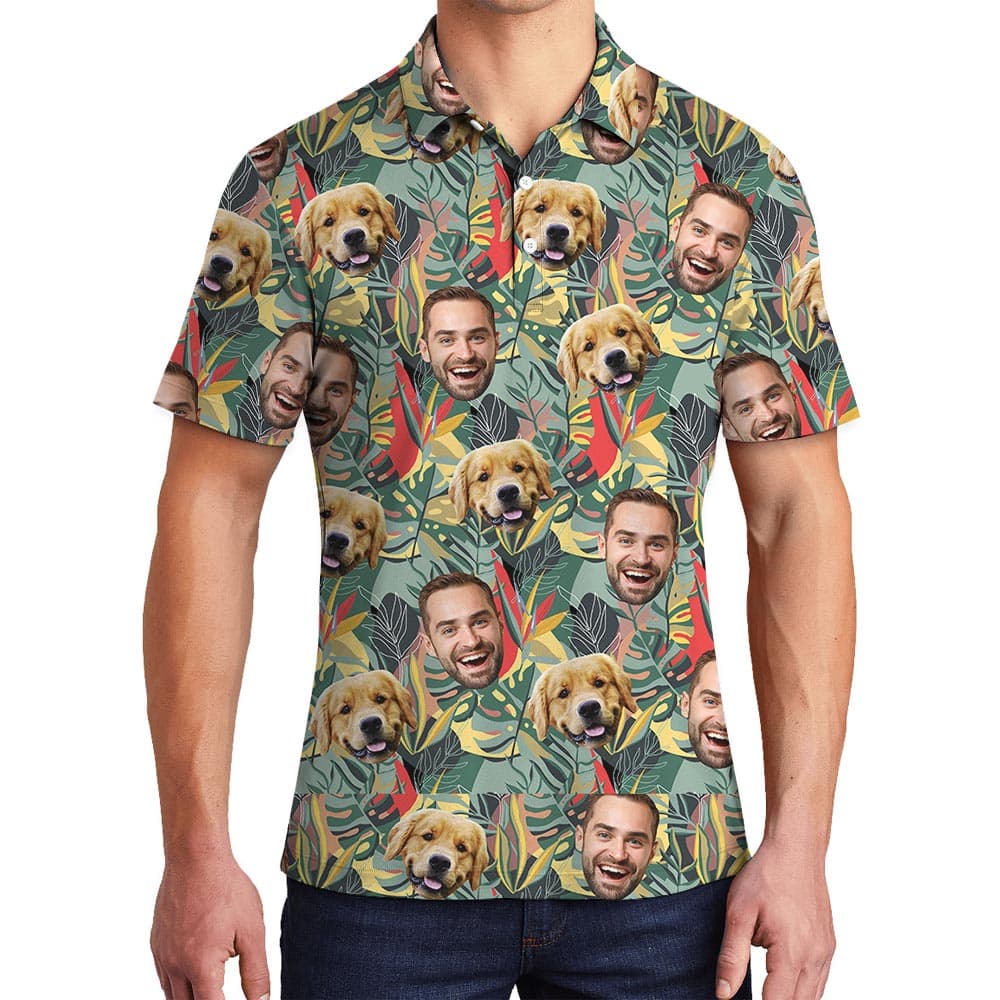 Custom Hawaiian Tropical Polo Men With Multiple Faces