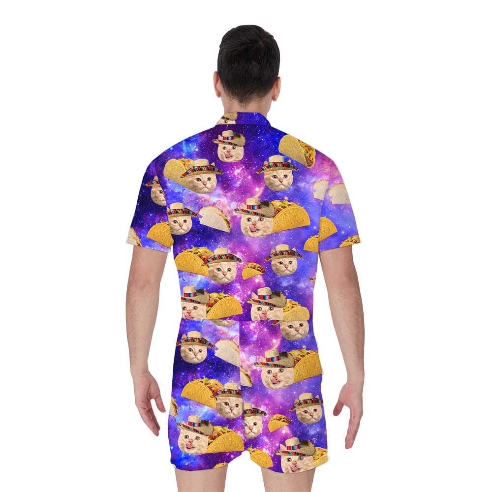 Custom Cat Face Taco Men’s Romper2