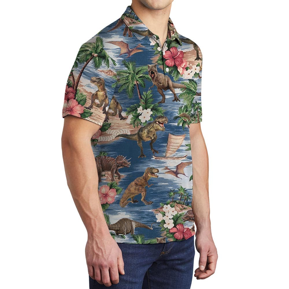 Dinosaur8- Men polo side