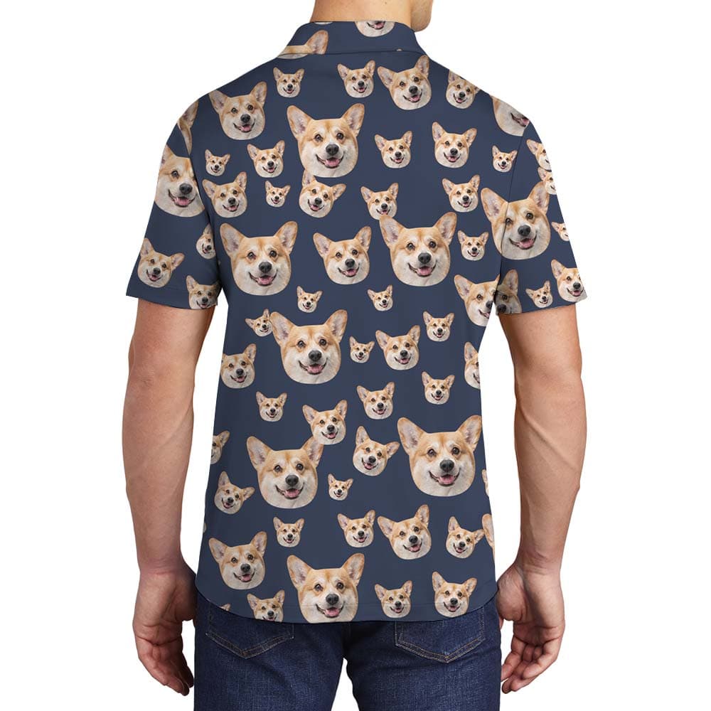 Face On Custom Polo Men Shirt Navy2