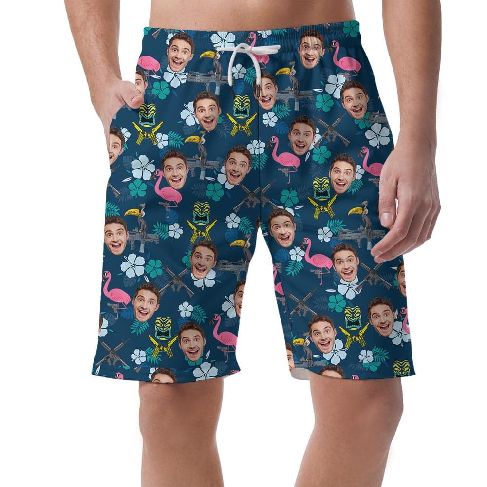 Flamingo Personalized Hawaiian Shorts Men