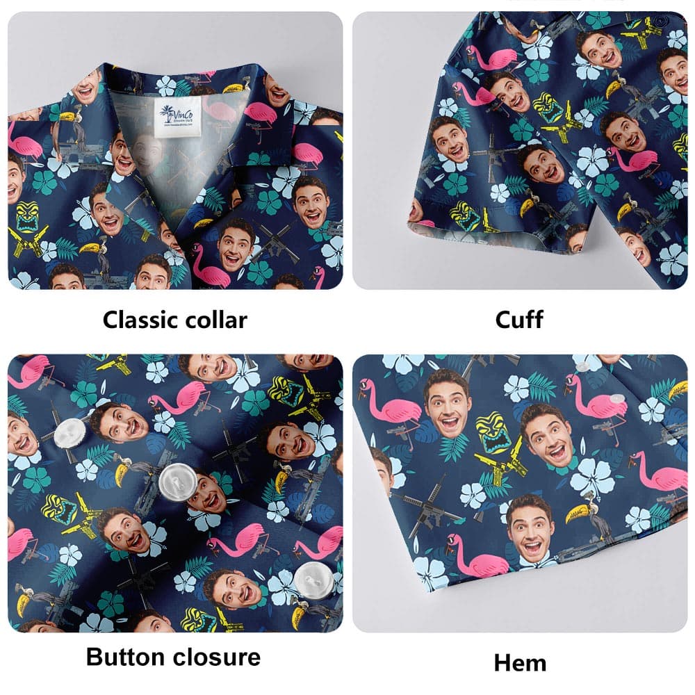 Flamingo 5- Hawaiian shirt details