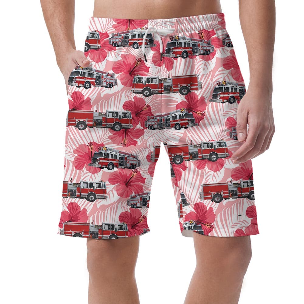 Hibiscus Flower Hawaiian Shorts Men