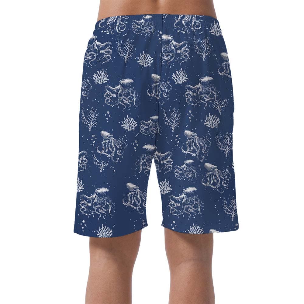 Octopus Navy Men’s Hawaiian Shorts1