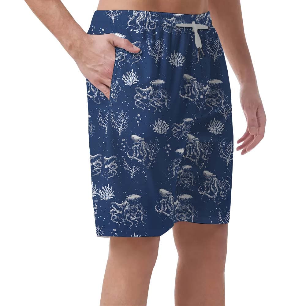 Octopus Navy Men’s Hawaiian Shorts2