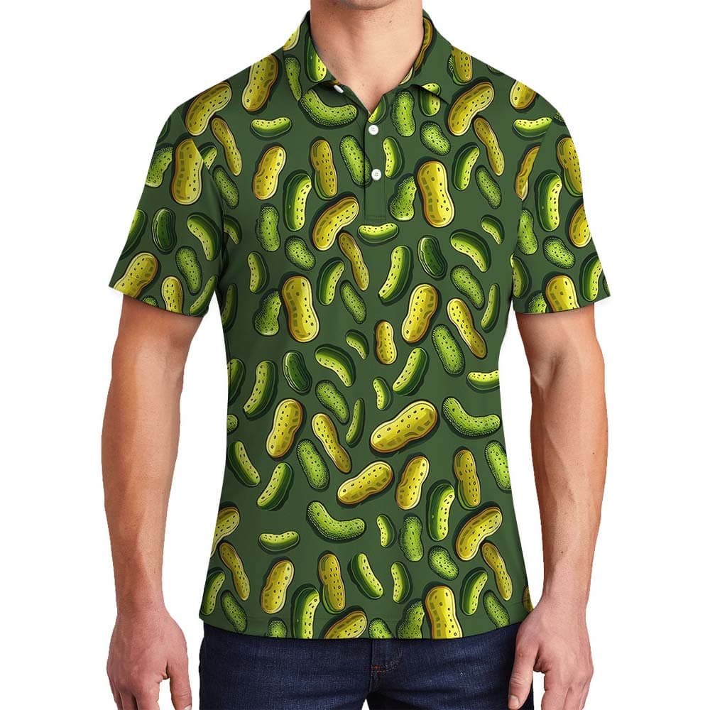 Pickle Green Men's Collared Shirt1