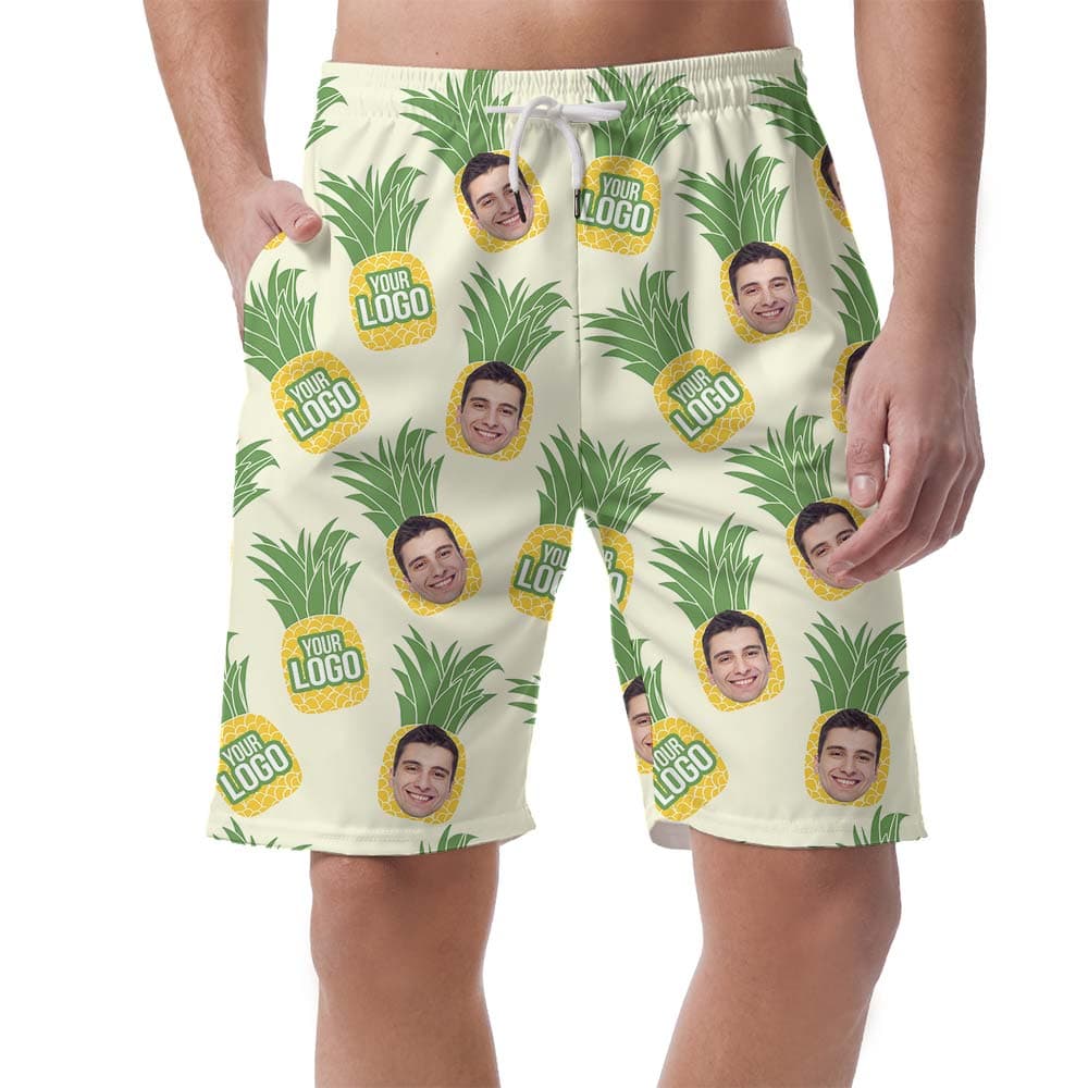 Pineapple-Man Hawaiian Custom Face Shorts Men