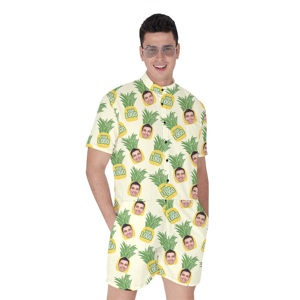 Personalized Pineapple Hawaiian Romper Men