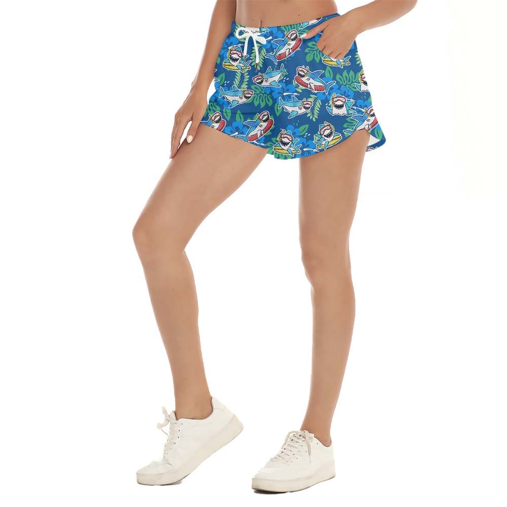 Shark Blue Women’s Beach Shorts1