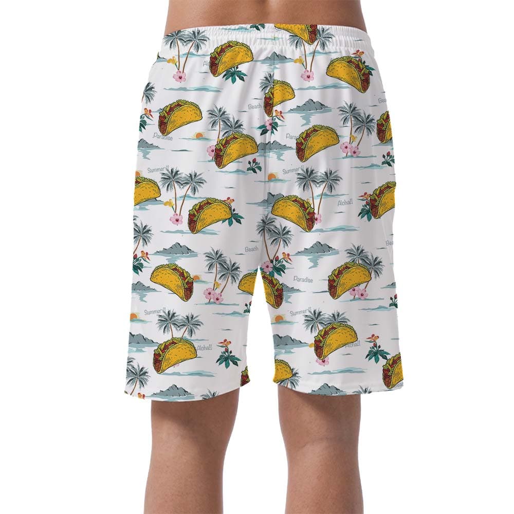 Taco Palm Tree Men’s Beach Shorts1