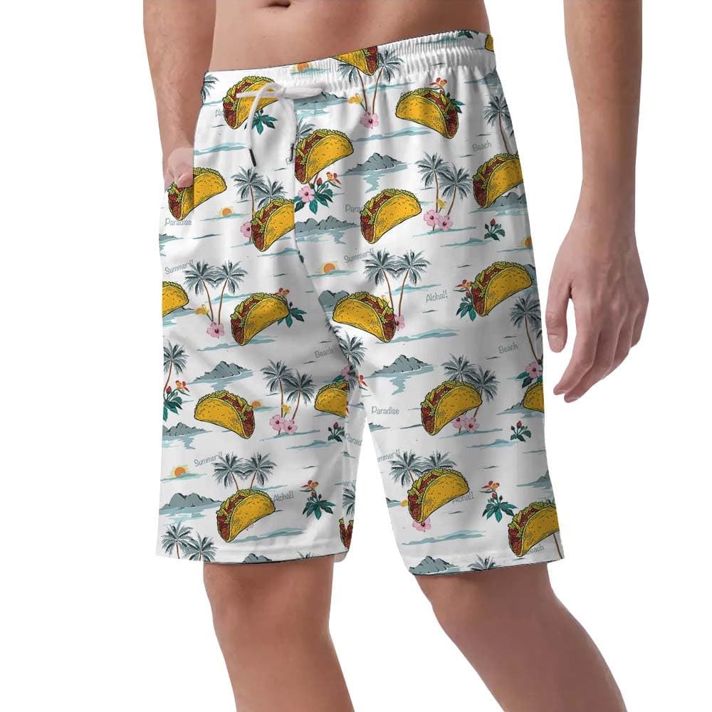 Taco Palm Tree Men’s Beach Shorts3