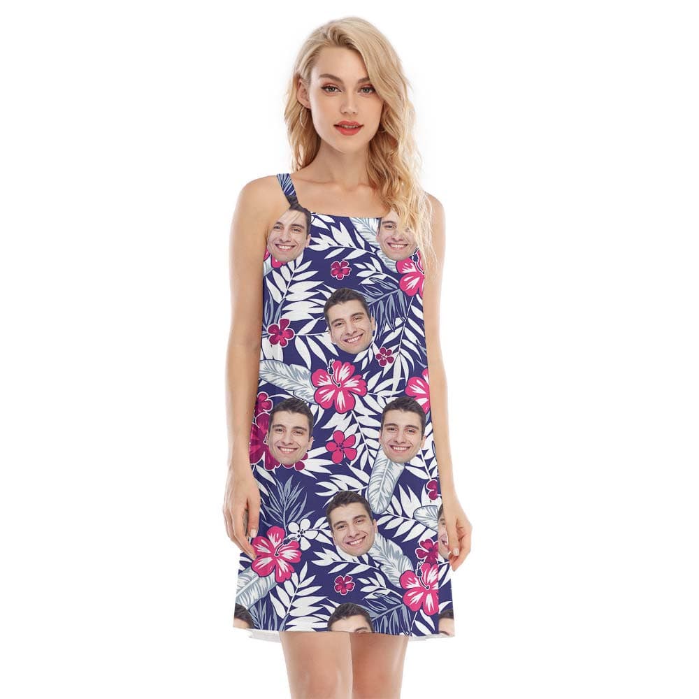 Tropical Custom Face Hawaiian Cami Dress