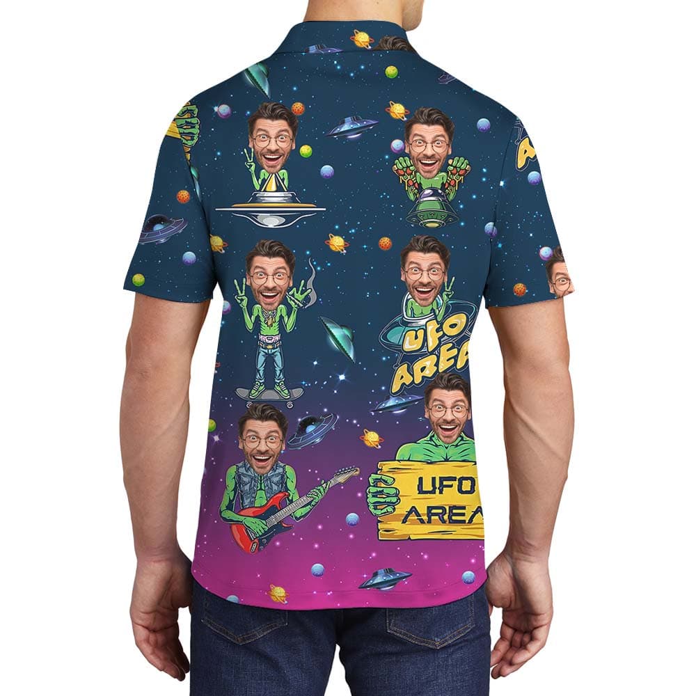 Alien Men’s Polo Shirt With Faces1