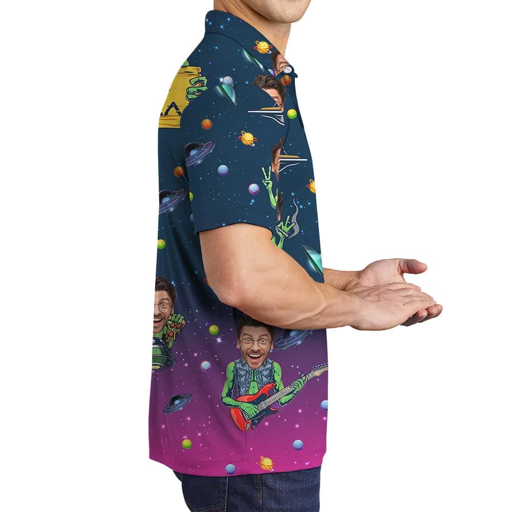 Alien Men’s Polo Shirt With Faces3