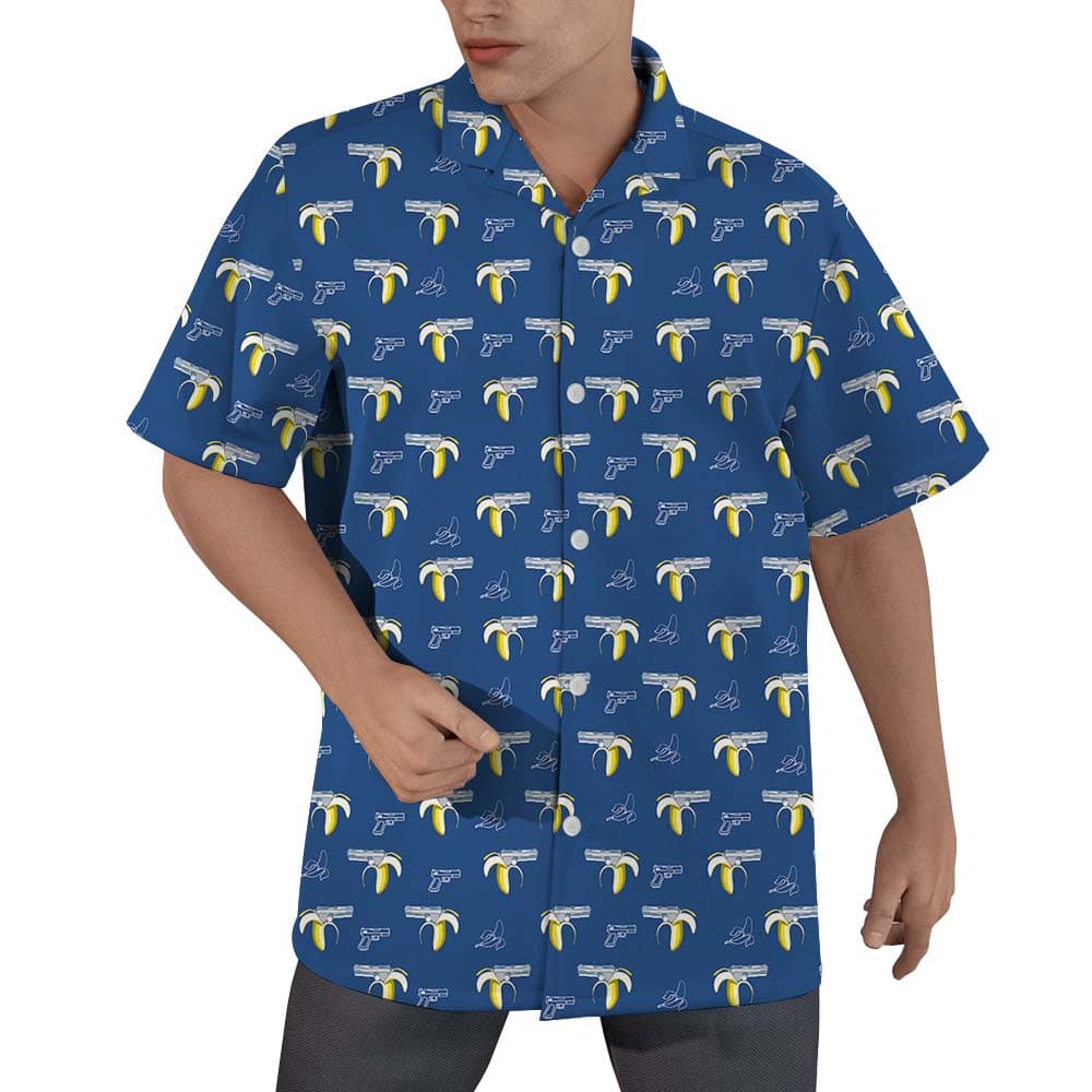 Banana Gun Button Up Hawaiian Shirt1