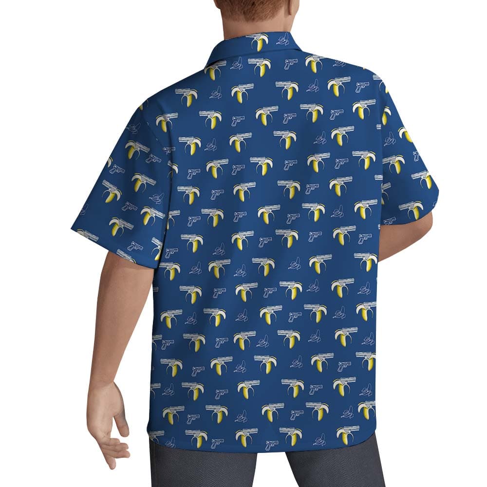 Banana Gun Button Up Hawaiian Shirt3