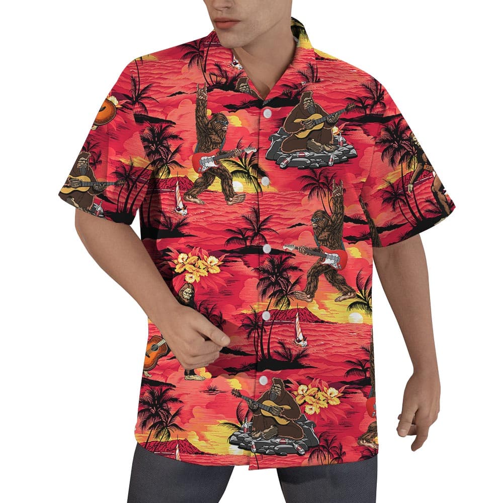 Bigfoot Multicolor Hawaiian Shirt Men