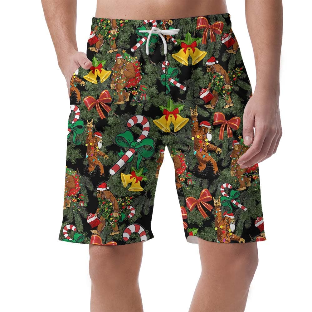 Celebrating Christmas Bigfoot Aloha Men's Shorts