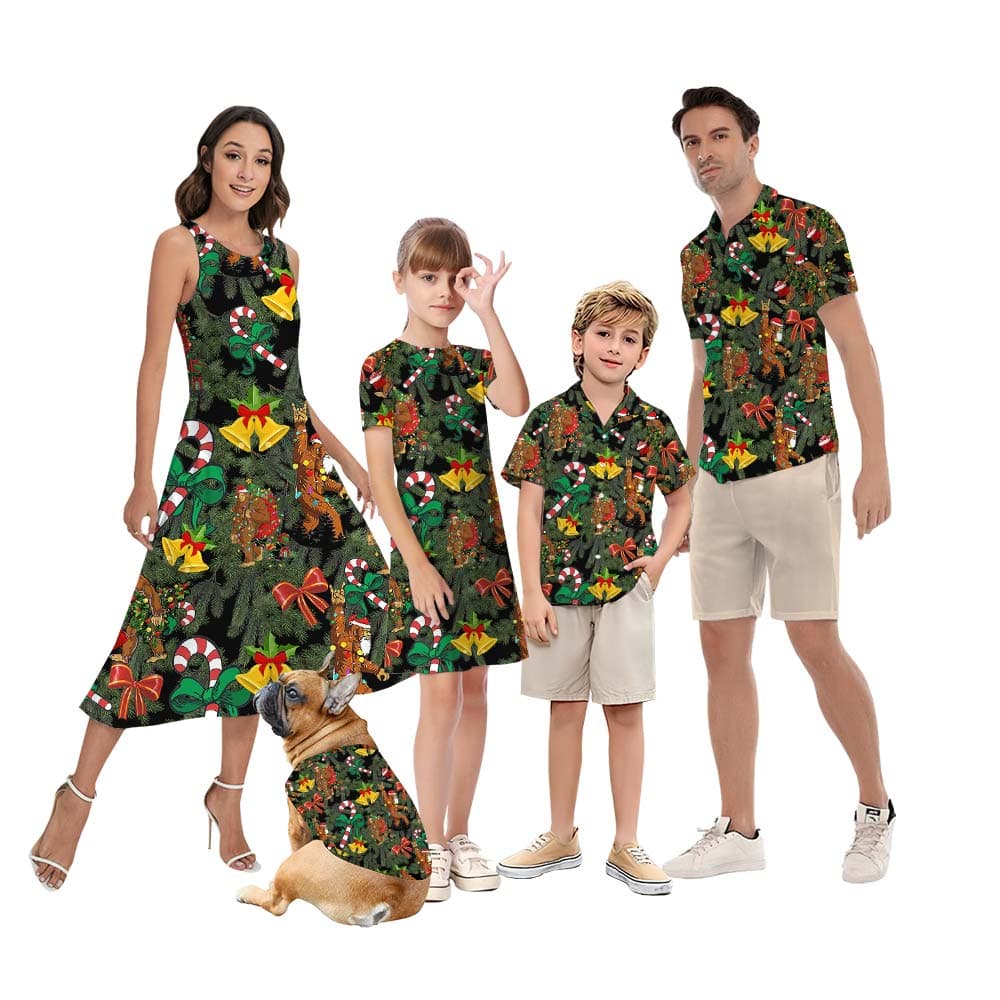 Christmas Matching Bigfoot Family Hawaiian Outfits