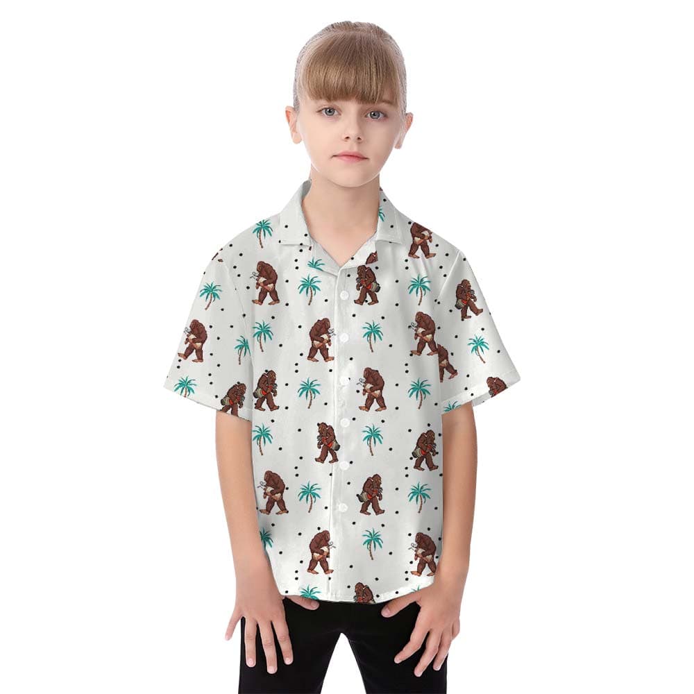 Bigfoot girl hawaiian shirt