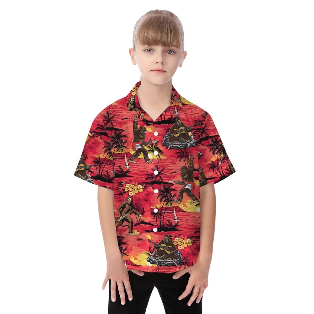 Bigfoot girl hawaiian shirt