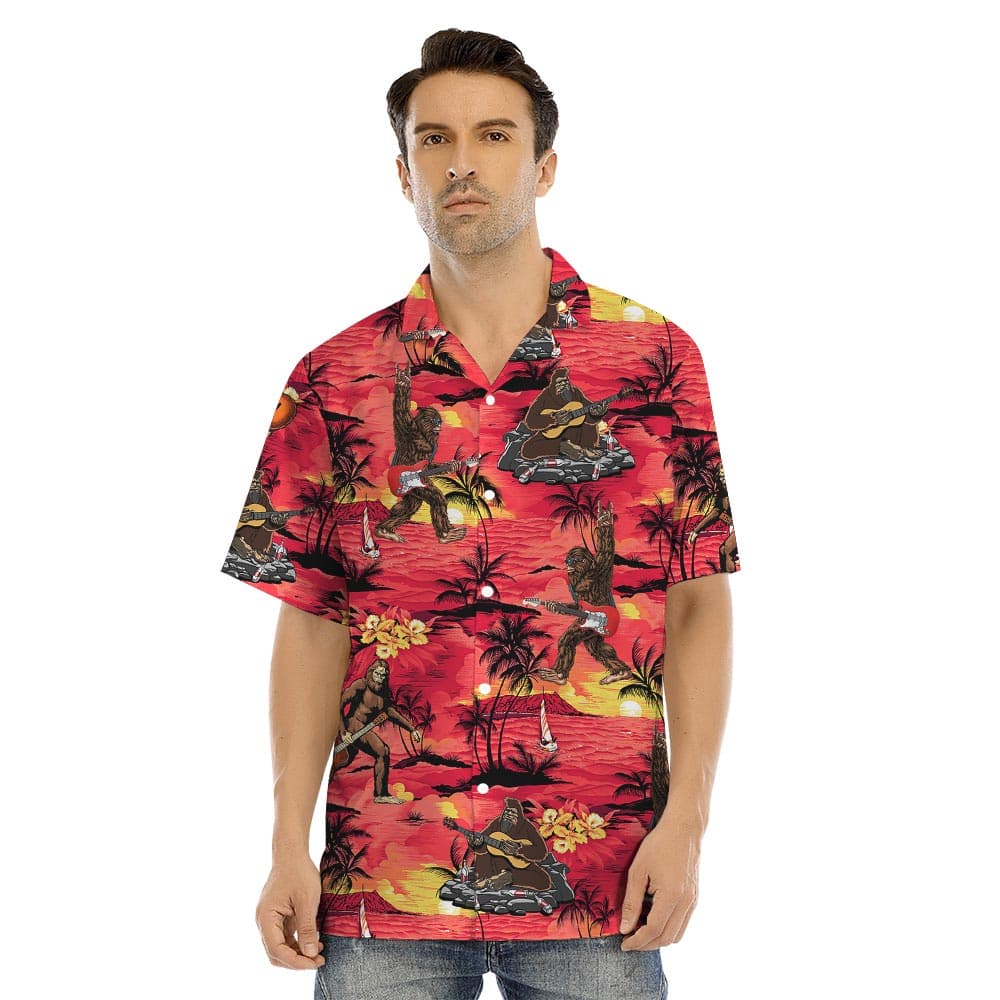 Bigfoot man hawaiian shirt