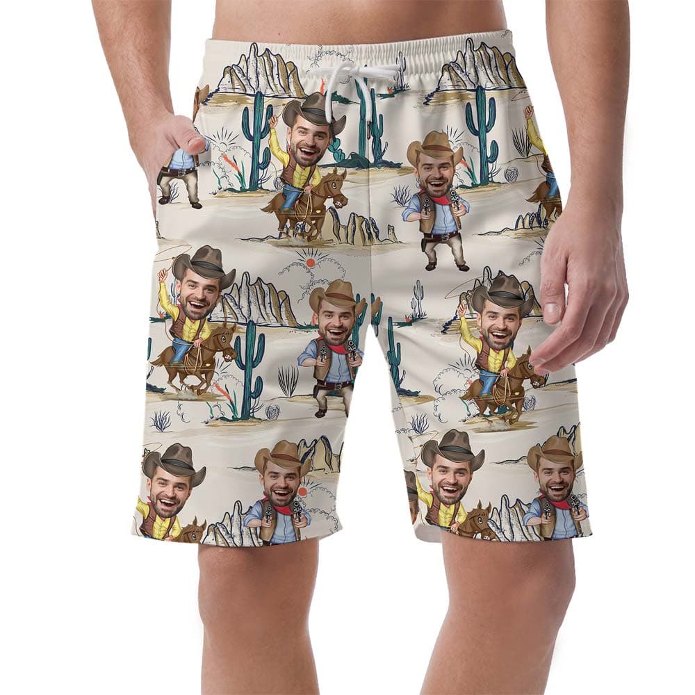 Personalized Cowboy Hawaiian Shorts Men