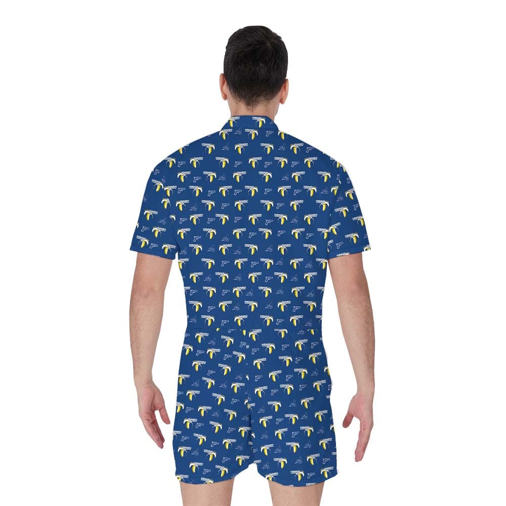 Custom Banana Gun Men’s Romper Blue2
