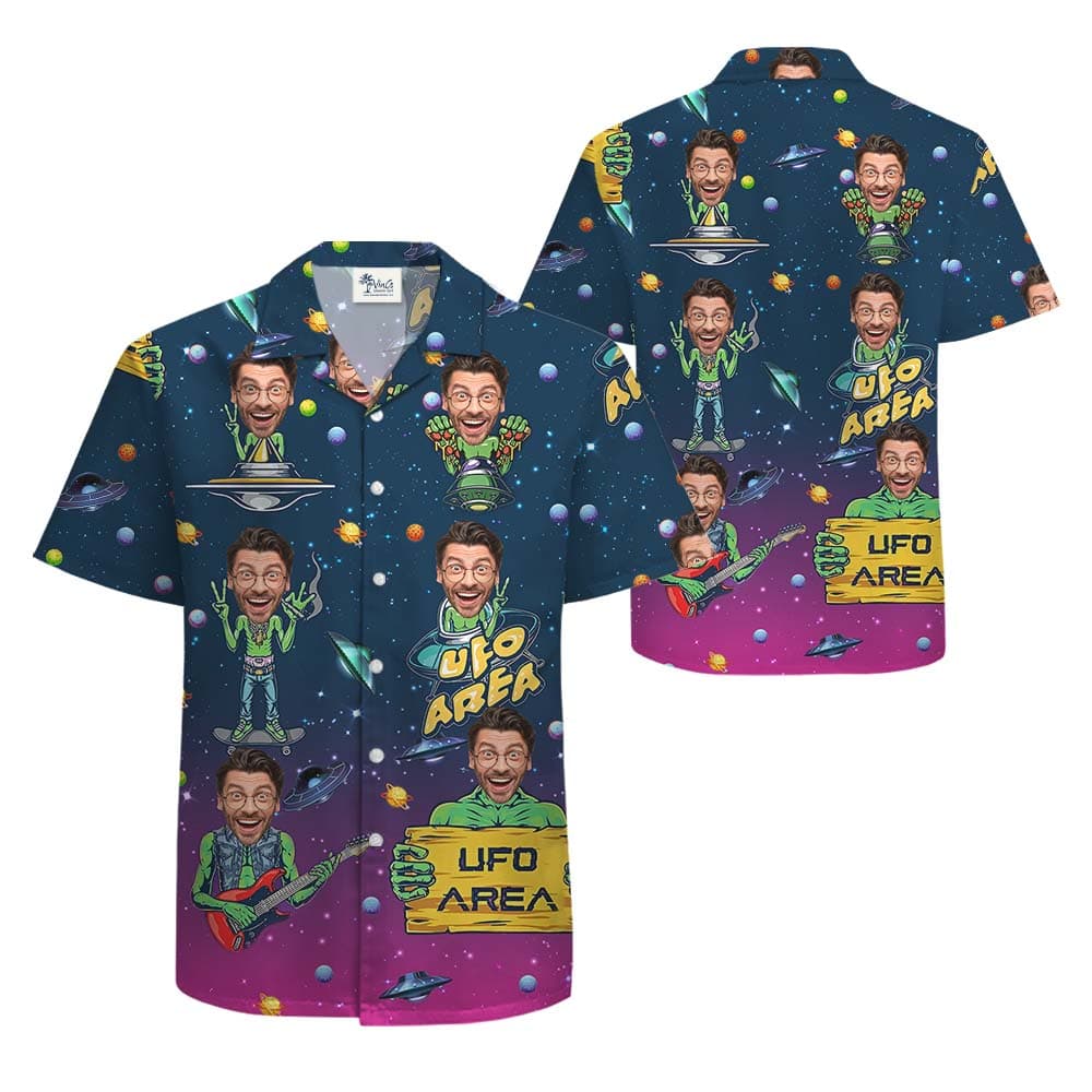 Custom Face Aliens Hawaiian Shirt2
