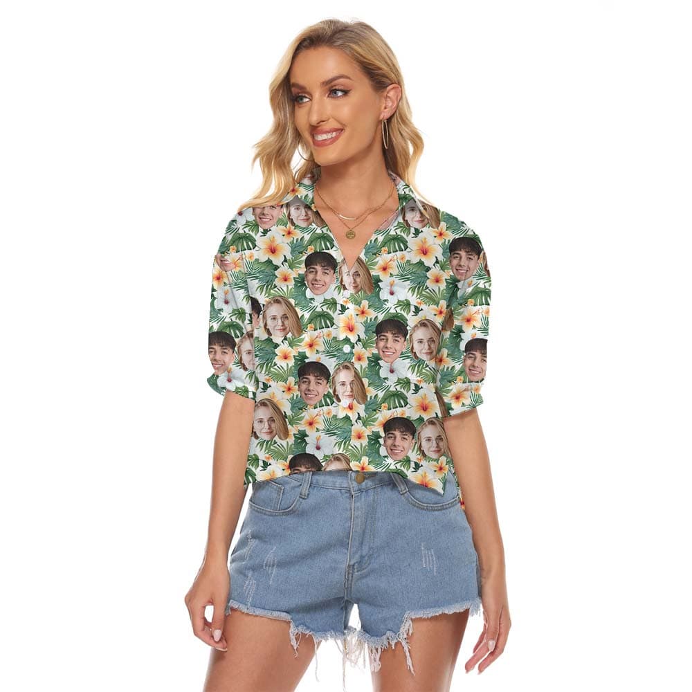 Custom Women's Crop Top With Faces1