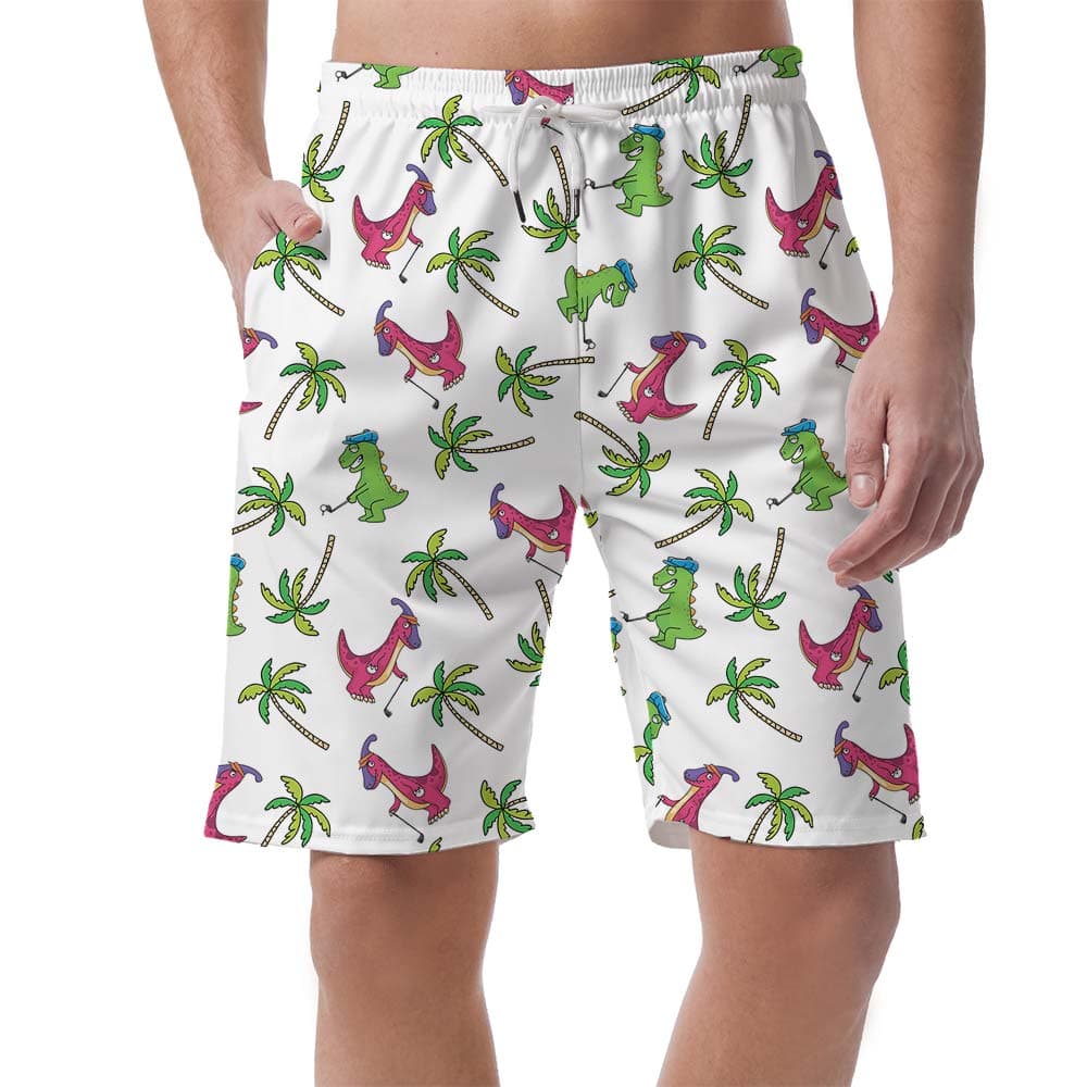 Dinosaur With Golf Hawaiian Short For Men