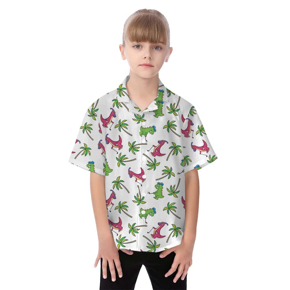 Dinosaur girl hawaiian shirt