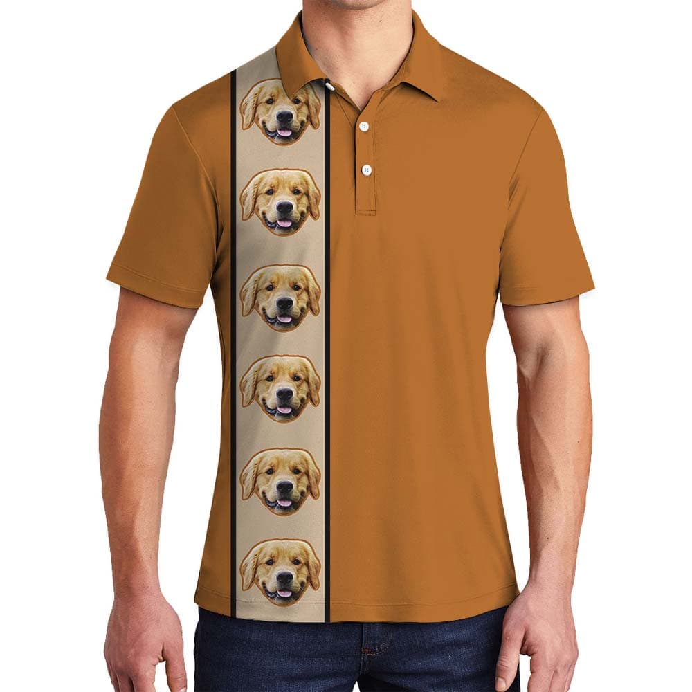 Hawaiian Customized Face Dog Polo Men For Dog Lovers
