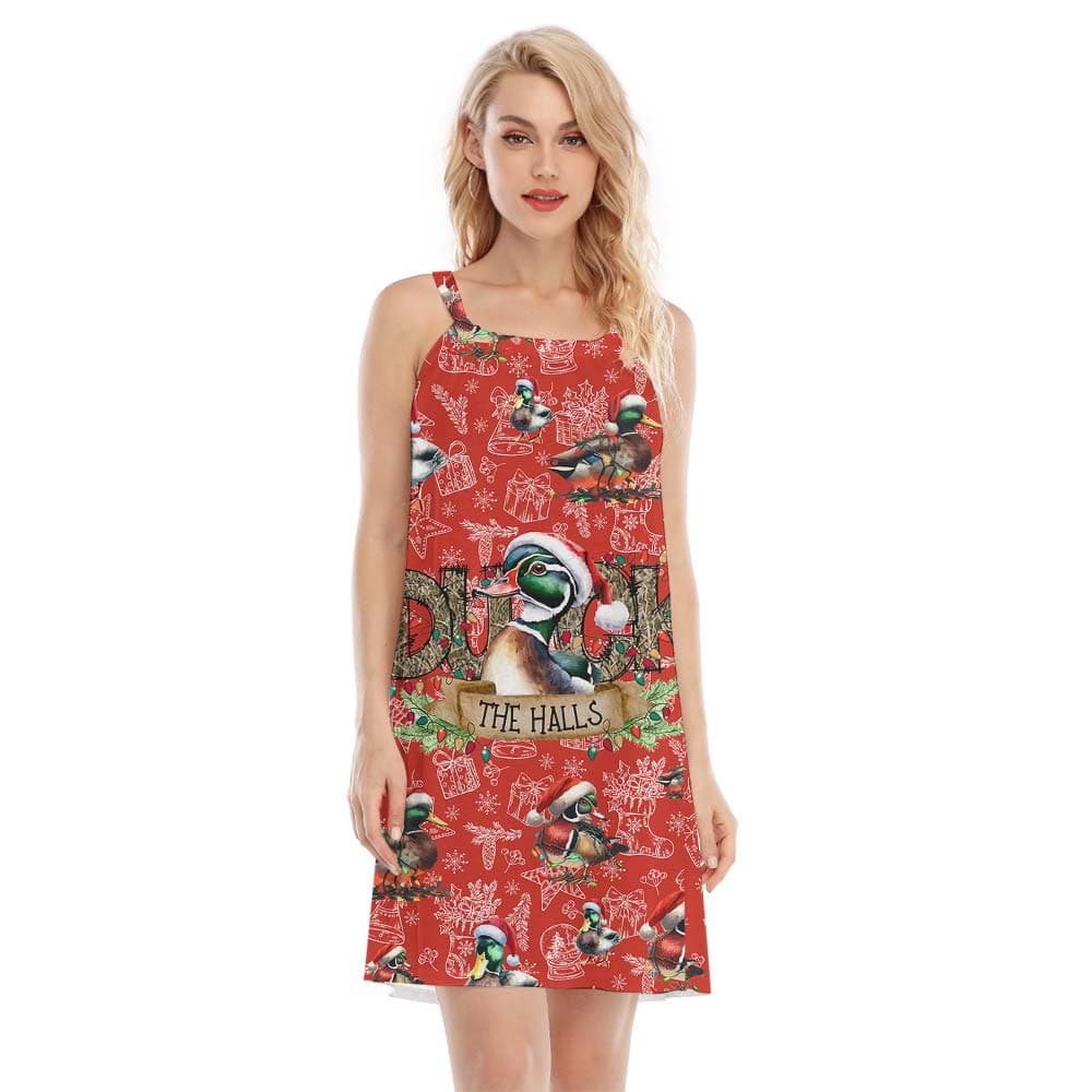 Duck Christmas The Halls Women's Cami Dress