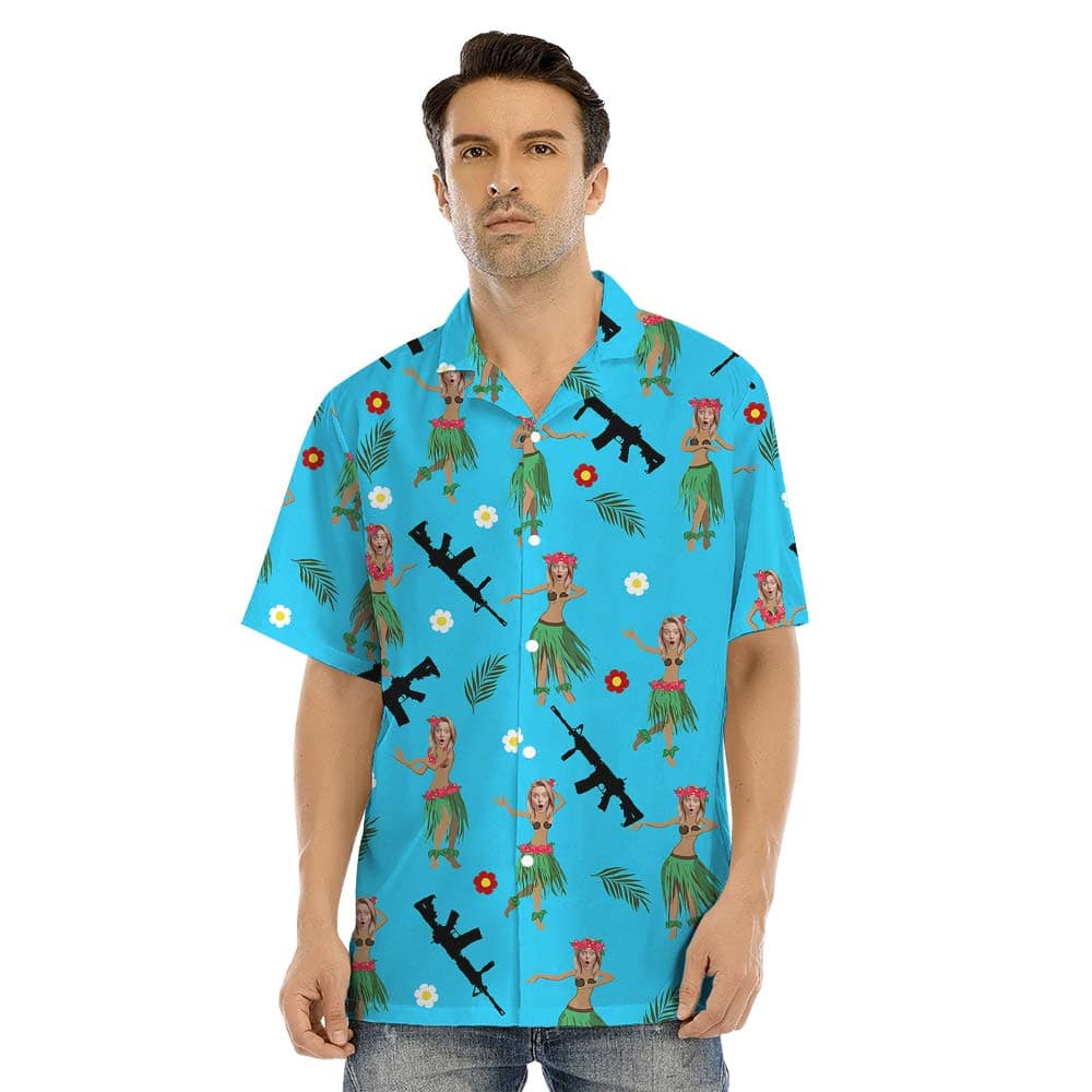 Face man hawaiian shirt