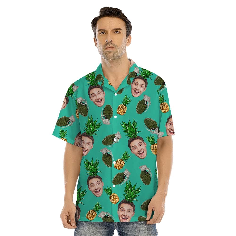 Face man hawaiian shirt