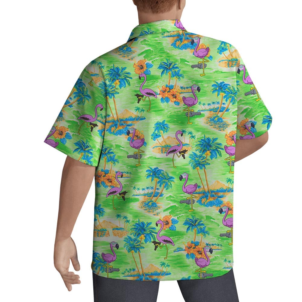 Flamingo 3- Men’s Hawaiian Shirt_back