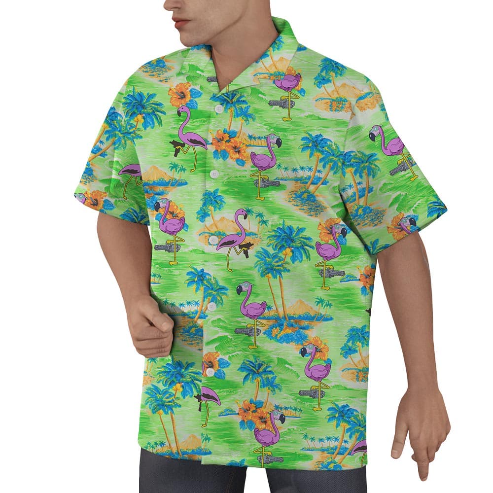 Flamingo 4- Men’s Hawaiian Shirt_right