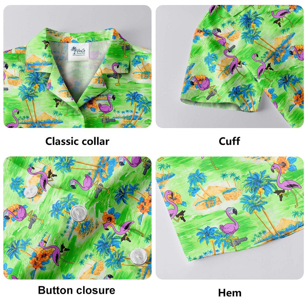 Flamingo 5- Hawaiian shirt details
