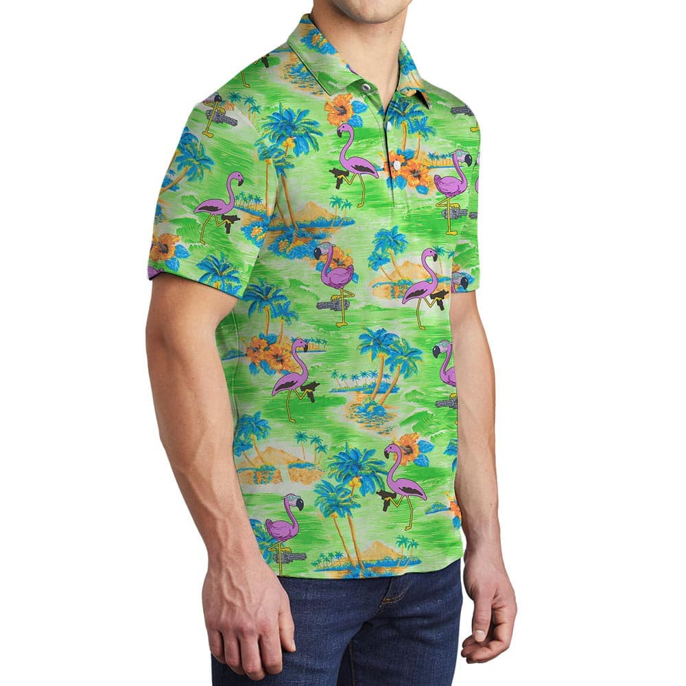 Flamingo 8- Men polo side