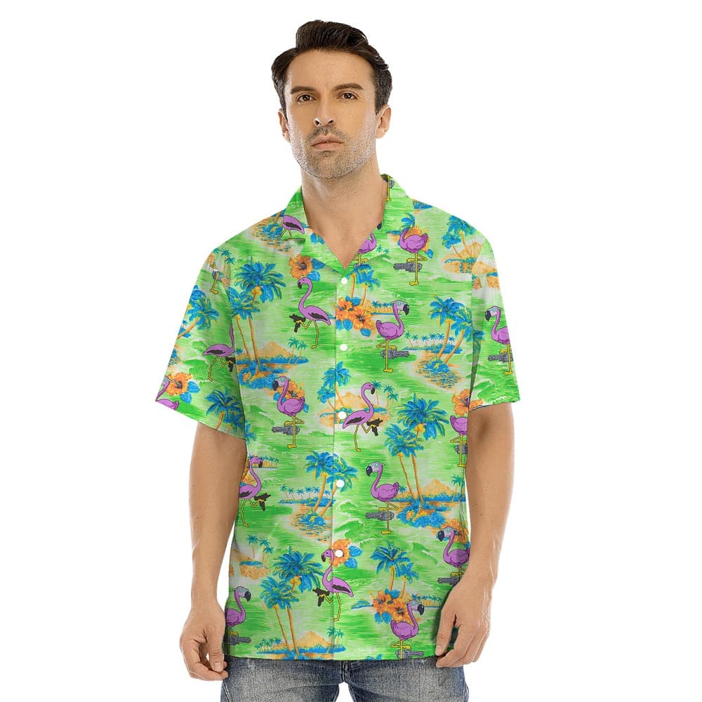 Flamingo man hawaiian shirt