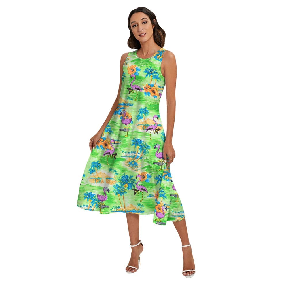 Flamingo woman dress