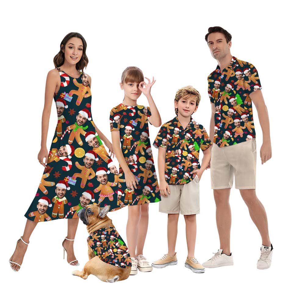 Custom Gingerbread Family Hawaiian Matching
