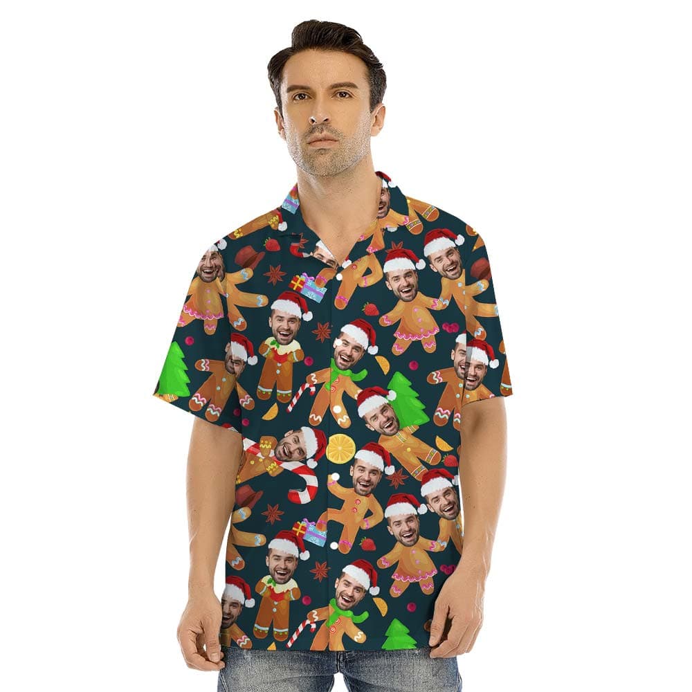 Gingerbread man hawaiian shirt