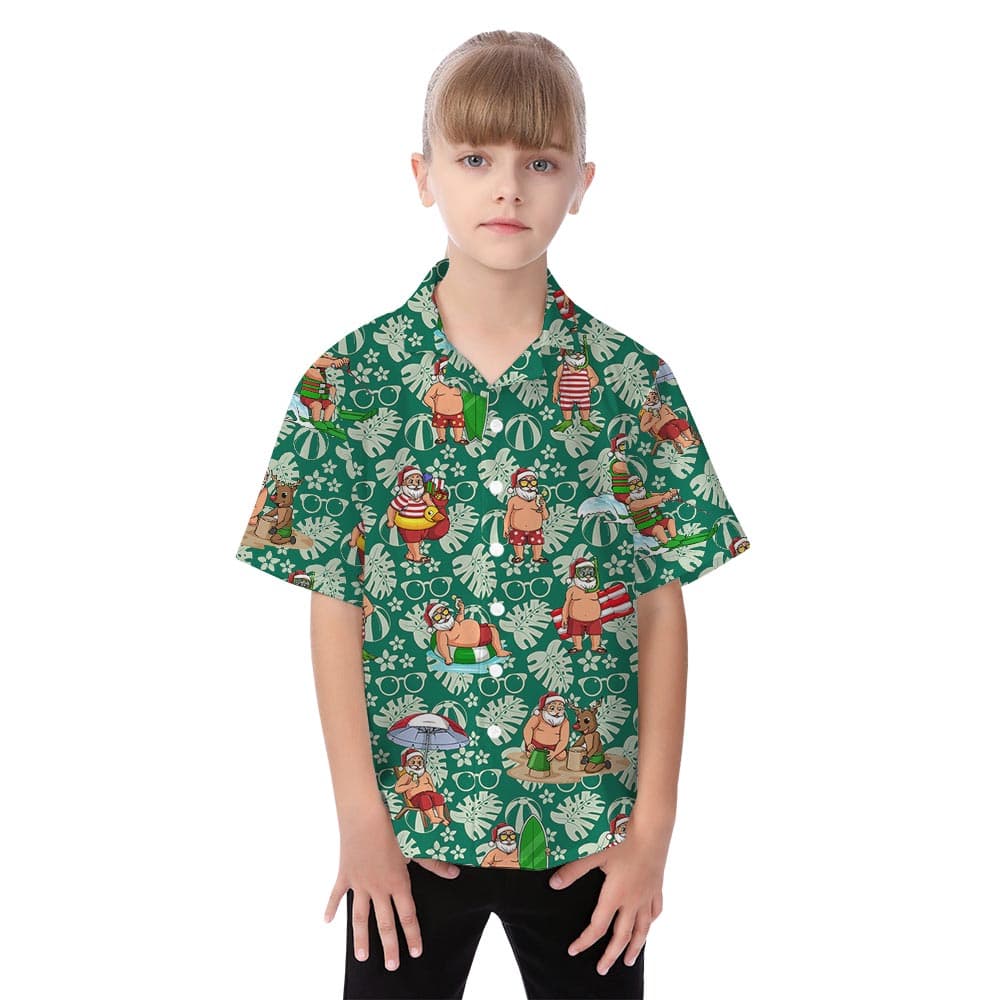 Green girl hawaiian shirt