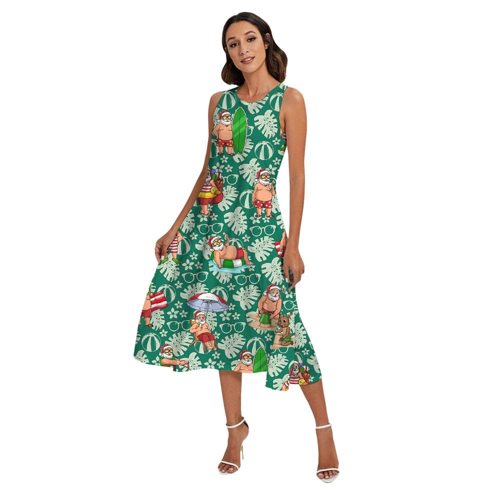 Green woman dress