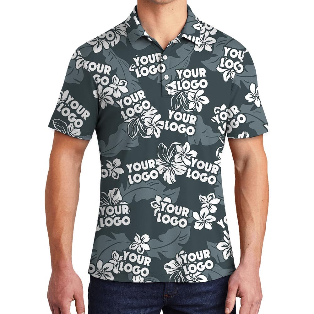 Hawaiian Customized Logo Tropical Polo Men