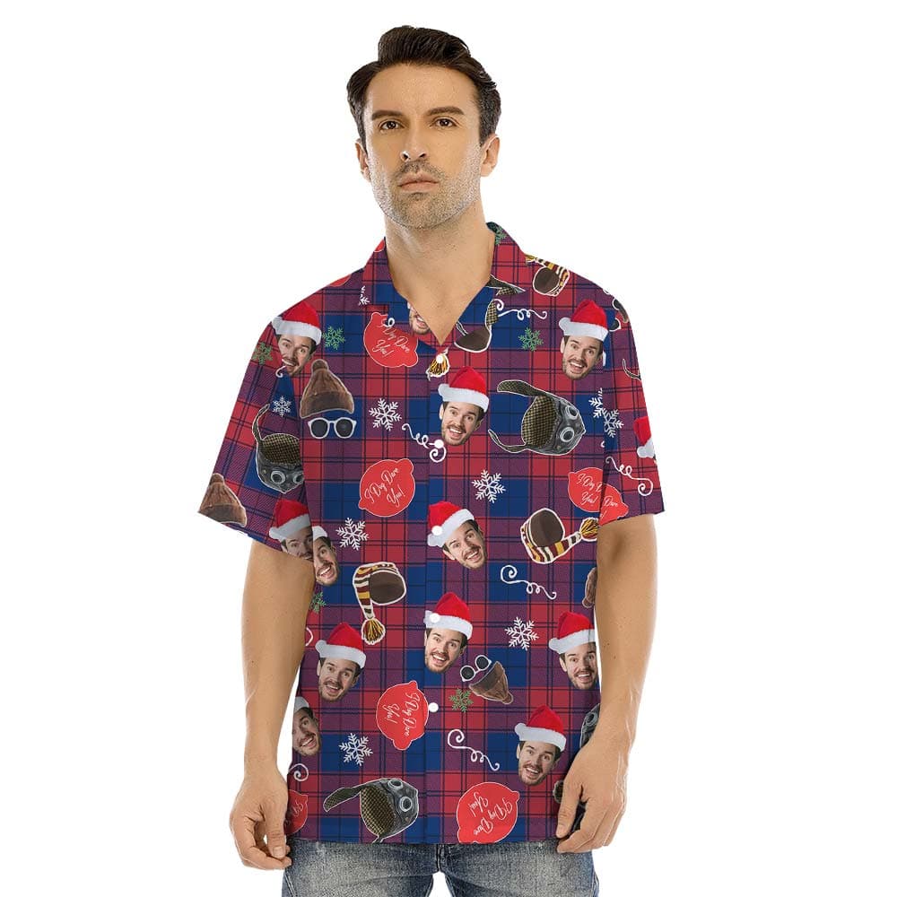 Plaid man hawaiian shirt